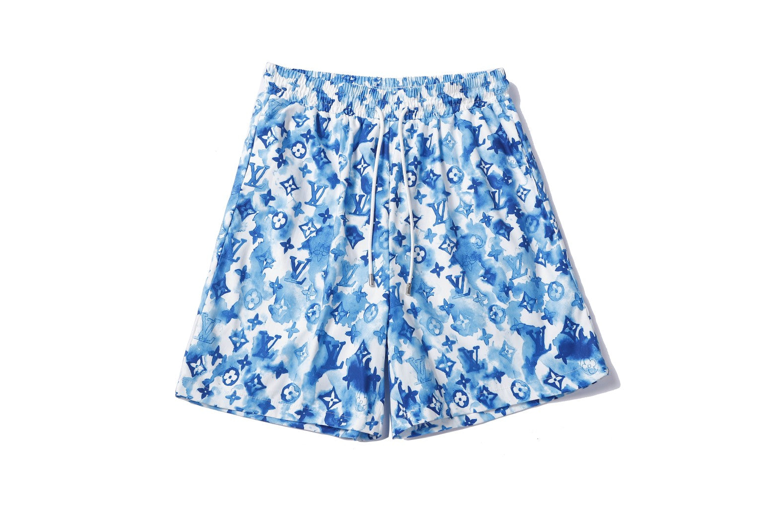 Louis Vuitton Watercolor Designer Swim Trunks-Blue
