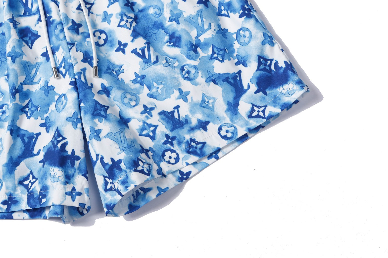 Louis Vuitton Watercolor Designer Swim Trunks-Blue