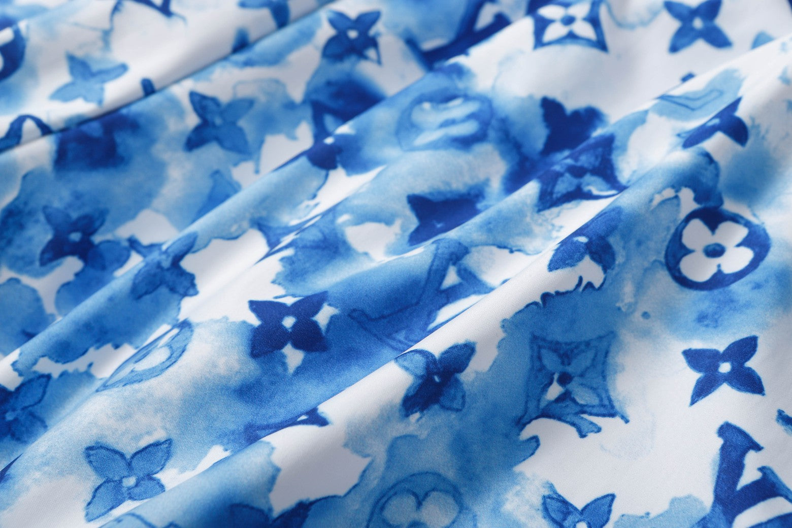 Louis Vuitton Watercolor Designer Swim Trunks-Blue