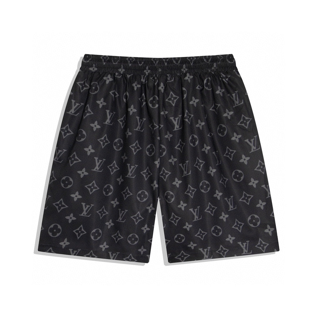 Louis Vuitton Full Logo Print Swim Trunks – Black