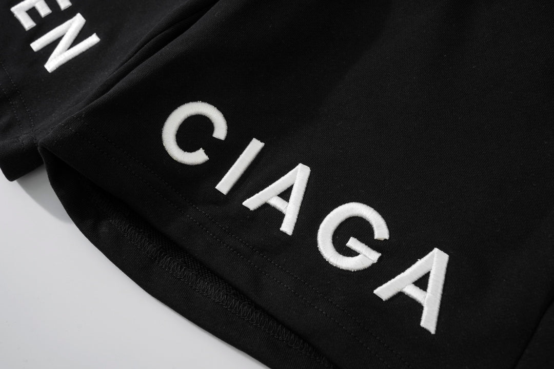 Balenciaga Elevated Terry Cloth Shorts With Embroidered Detail