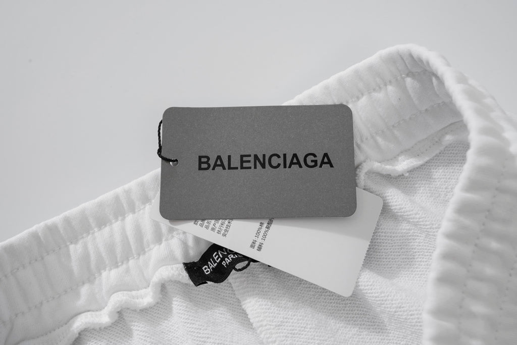 Balenciaga Elevated Terry Cloth Shorts With Embroidered Detail
