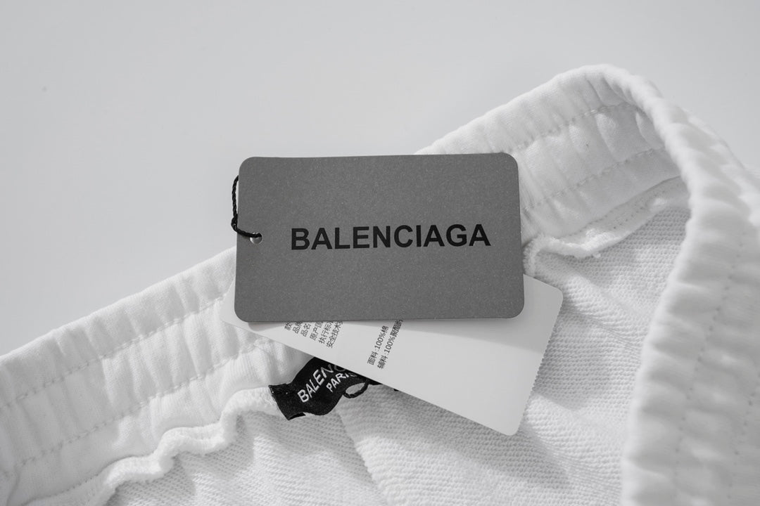 Balenciaga Elevated Terry Cloth Shorts With Embroidered Detail