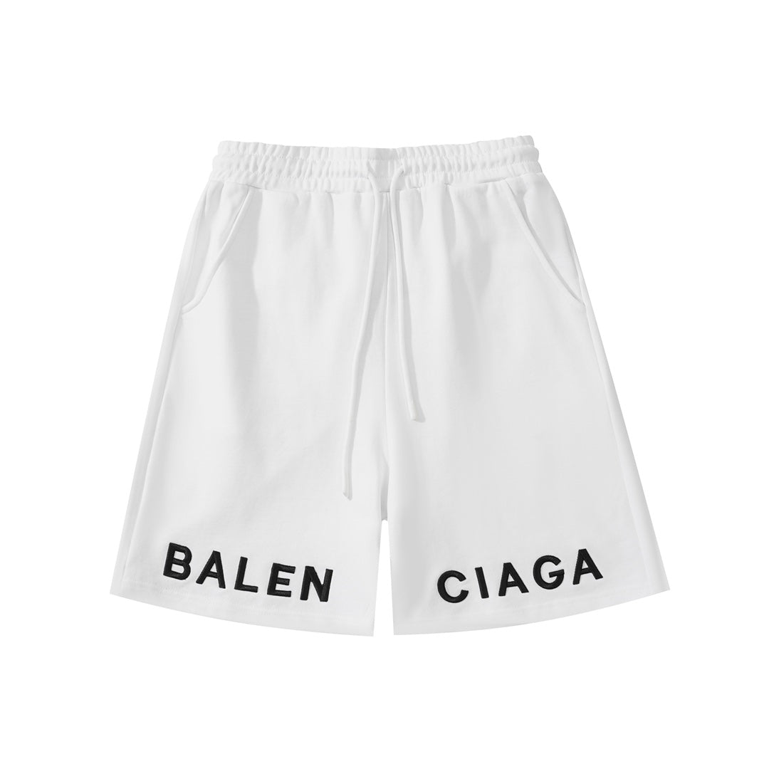 Balenciaga Elevated Terry Cloth Shorts With Embroidered Detail