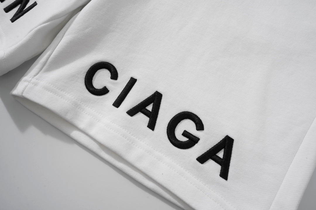 Balenciaga Elevated Terry Cloth Shorts With Embroidered Detail