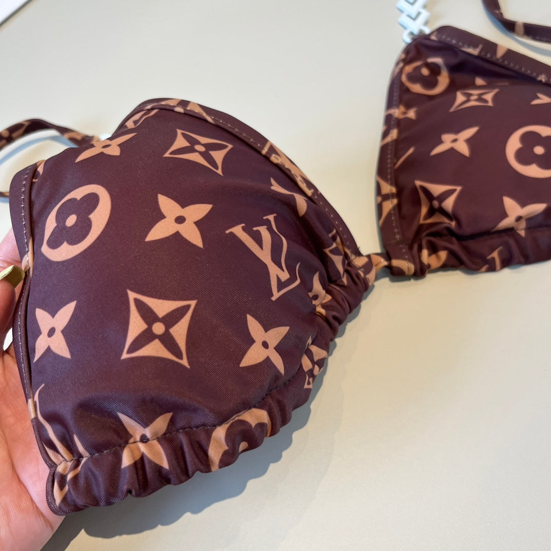 Louis Vuitton Monogram Print Two-Piece Swim Set