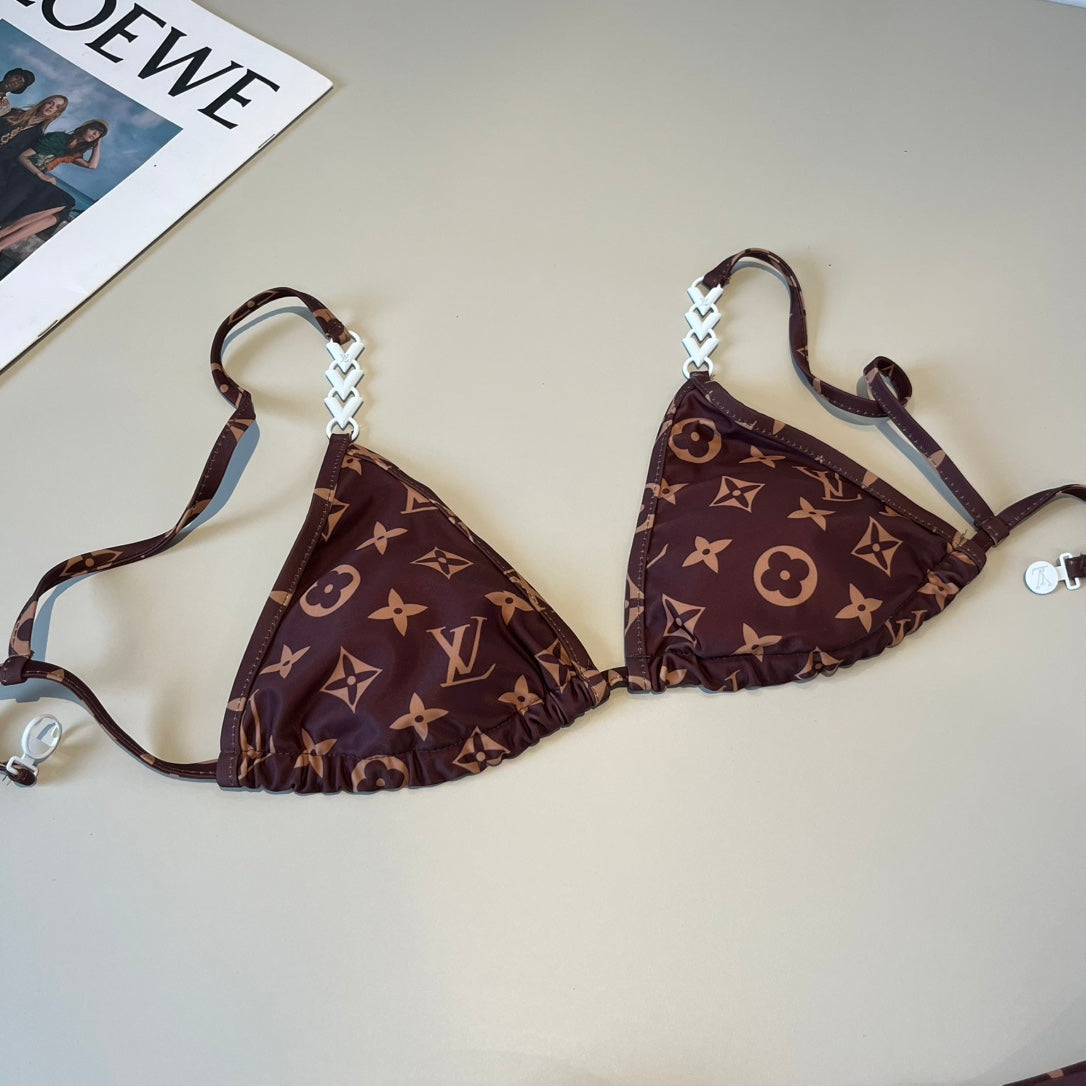 Louis Vuitton Monogram Print Two-Piece Swim Set