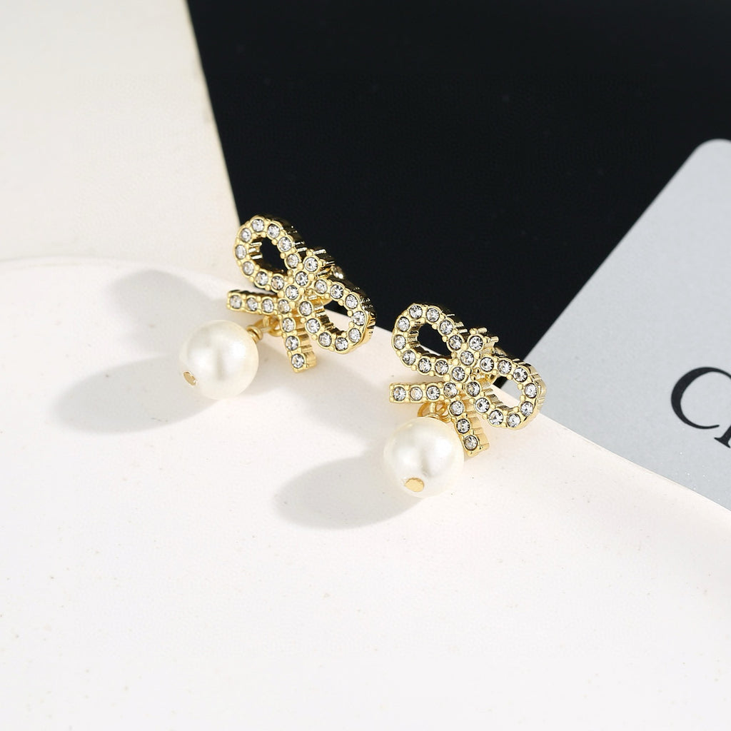 Christian Dior Bow Earrings