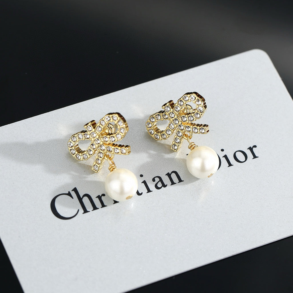 Christian Dior Bow Earrings