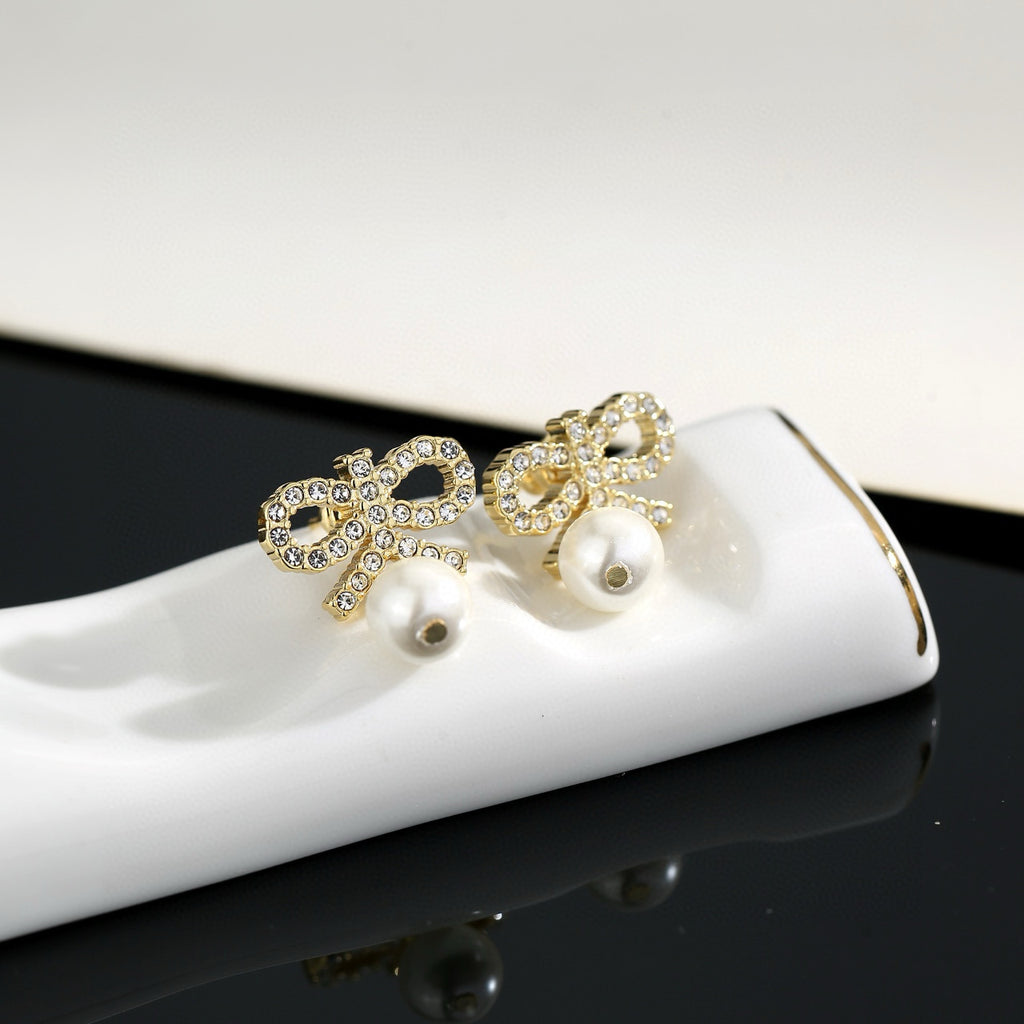 Christian Dior Bow Earrings