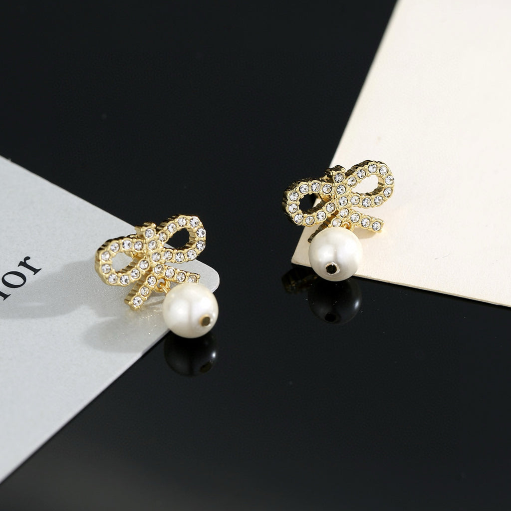 Christian Dior Bow Earrings
