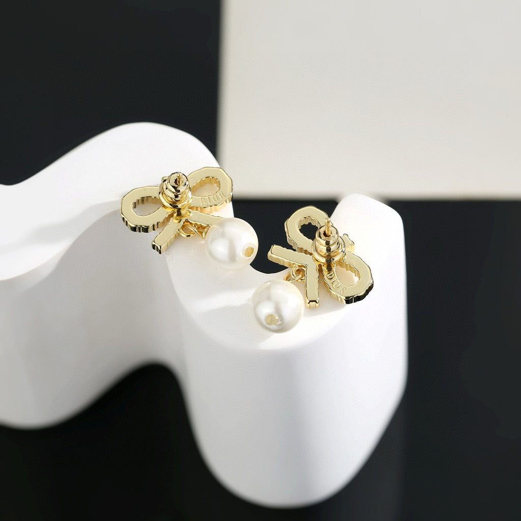 Christian Dior Bow Earrings