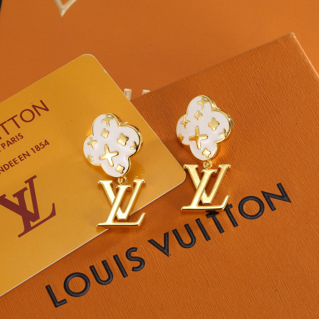 LV Signature Gold-Tone Earrings