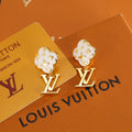 LV Signature Gold-Tone Earrings