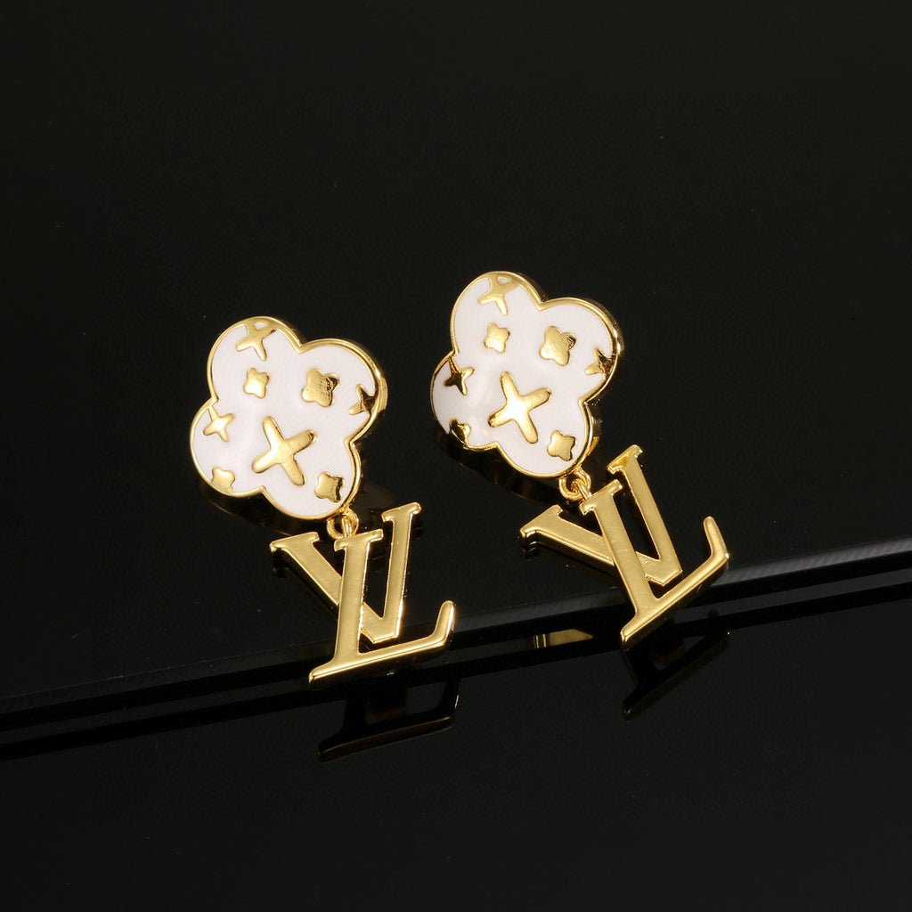 LV Signature Gold-Tone Earrings