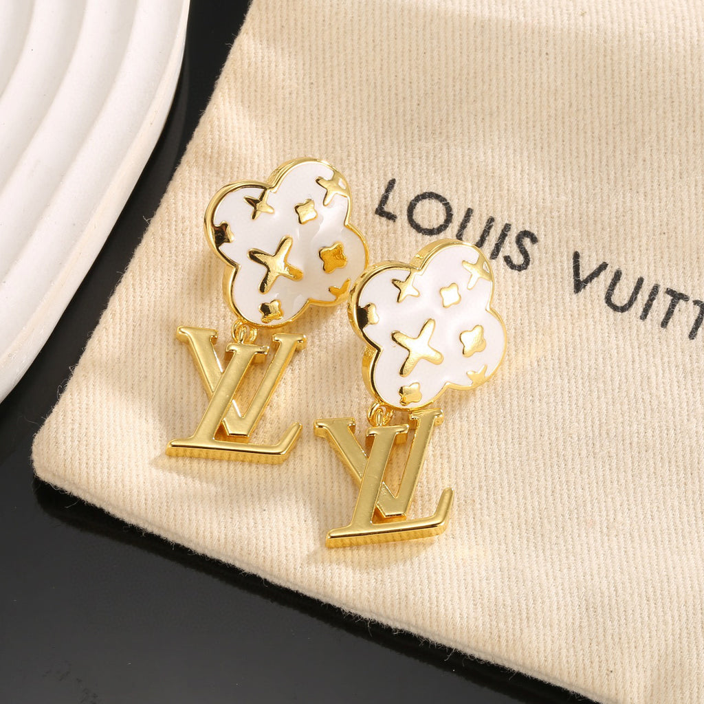 LV Signature Gold-Tone Earrings
