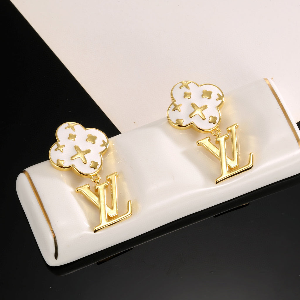 LV Signature Gold-Tone Earrings